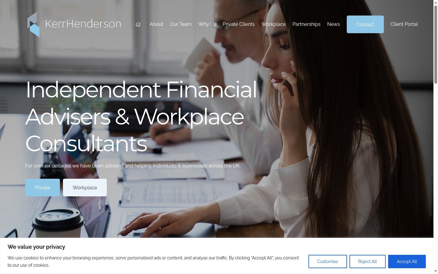 Screenshot of the consent banner shown before any interaction