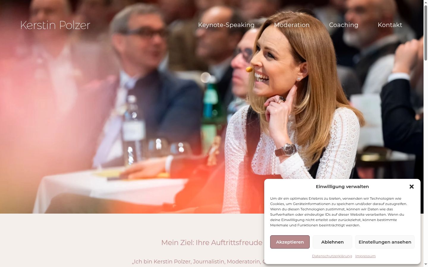 Capture d'écran de la bannière de consentement affichée avant toute interaction