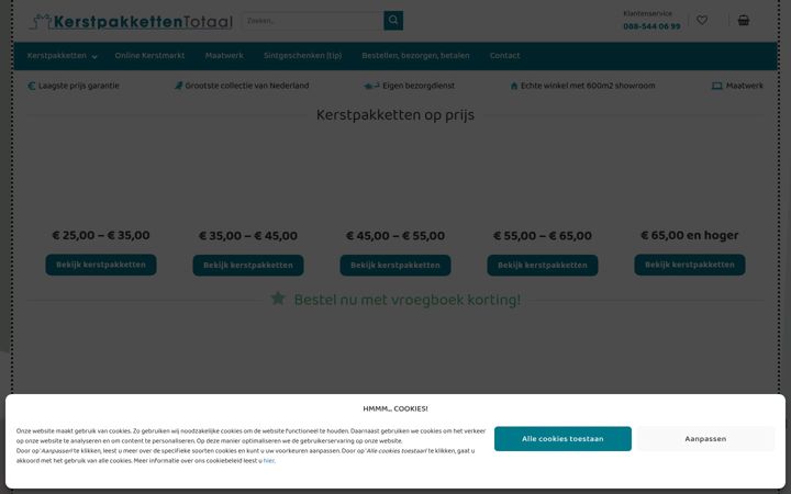 Screenshot of kerstpakkettentotaal.nl