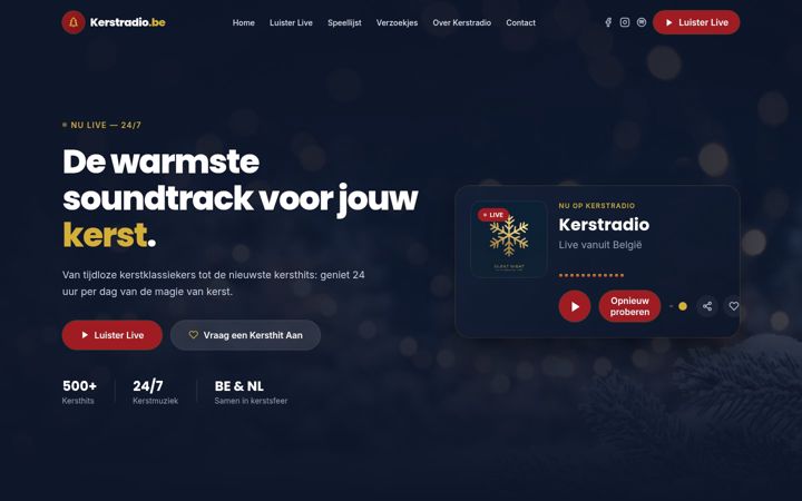 Screenshot of kerstradio.be