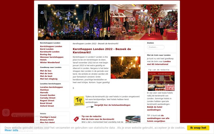 Screenshot of kerstshoppen-londen.nl