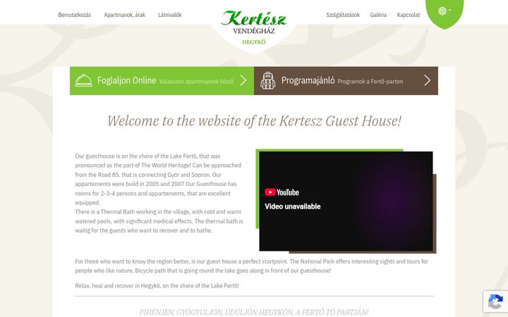 Screenshot of kerteszapartman.hu