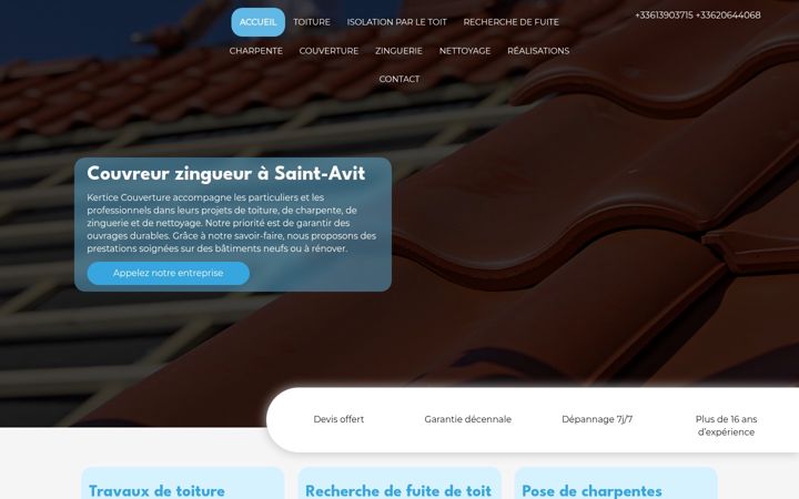 Screenshot of kerticecouverture.fr