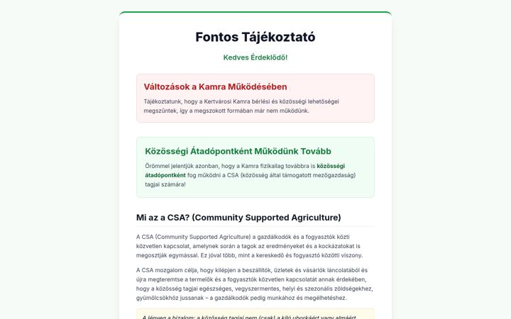 Screenshot of kertvarosikamra.hu