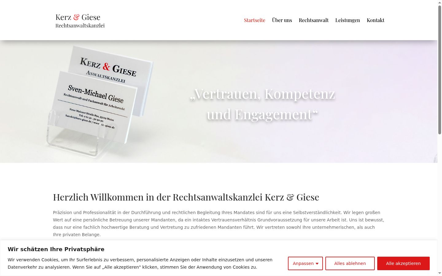 Screenshot of the consent banner shown before any interaction
