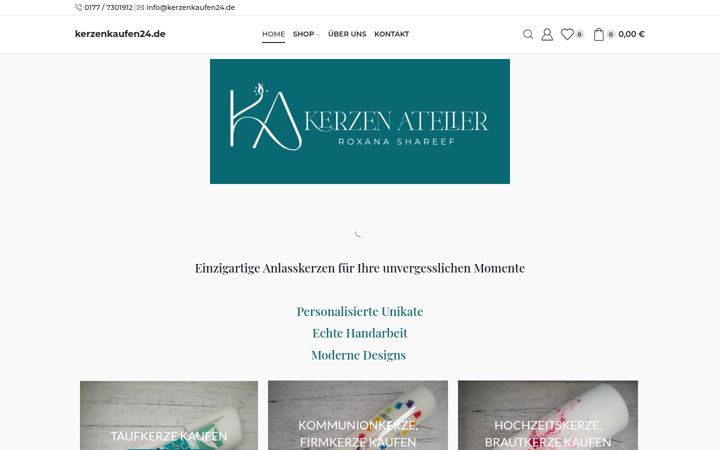 Screenshot of kerzenkaufen24.de