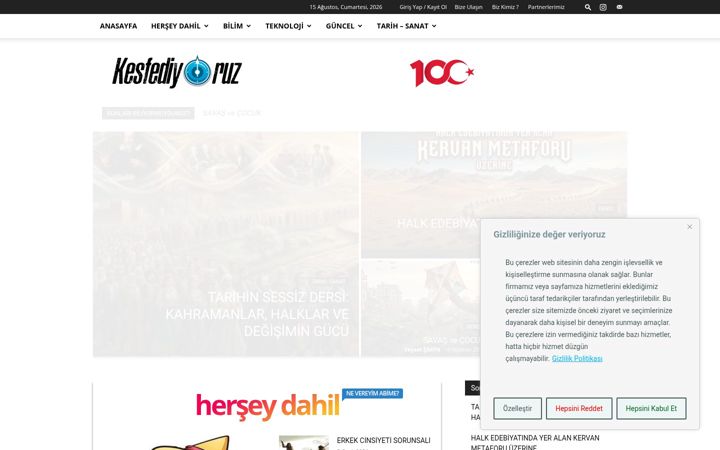 Screenshot of kesfediyoruz.com