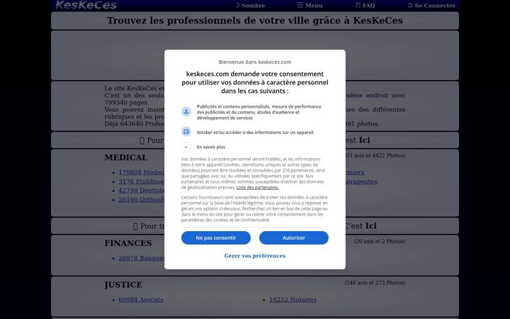 Kuvakaappaus sivustosta keskeces.com