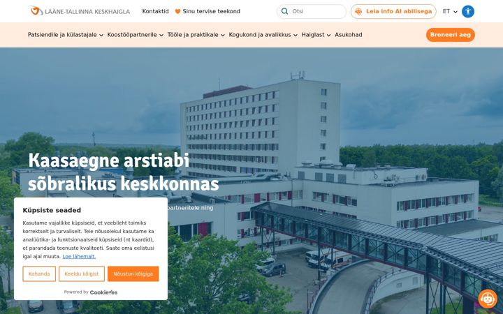 Screenshot of keskhaigla.ee