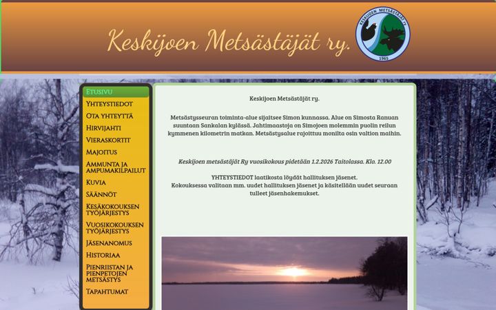 Screenshot of keskijoenmetsastajat.net