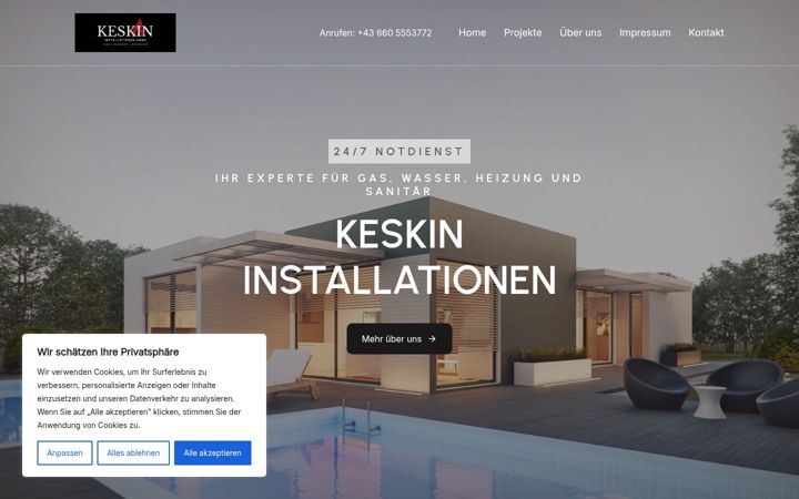 Screenshot of keskin-installationen.at
