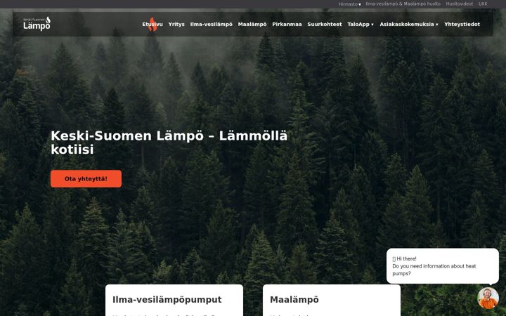 Screenshot of keskisuomenlampo.com