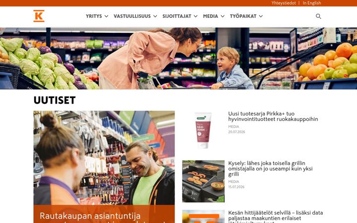 Snímek obrazovky kesko.fi