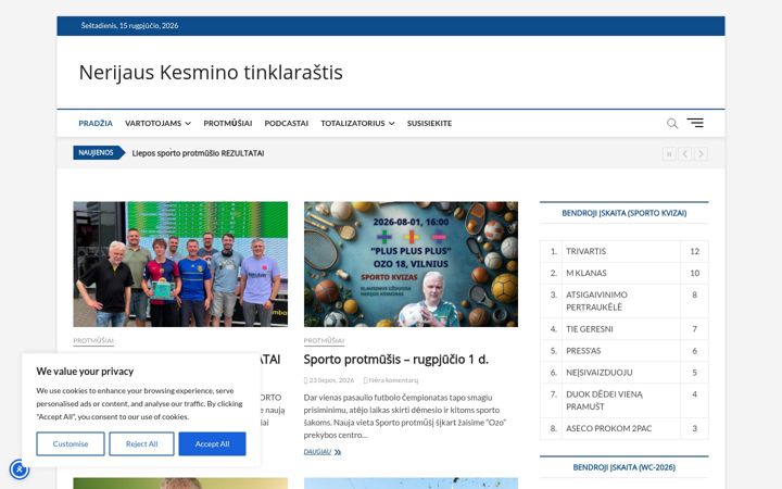 Screenshot of kesminas.eu