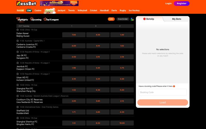Screenshot of kessbet.com
