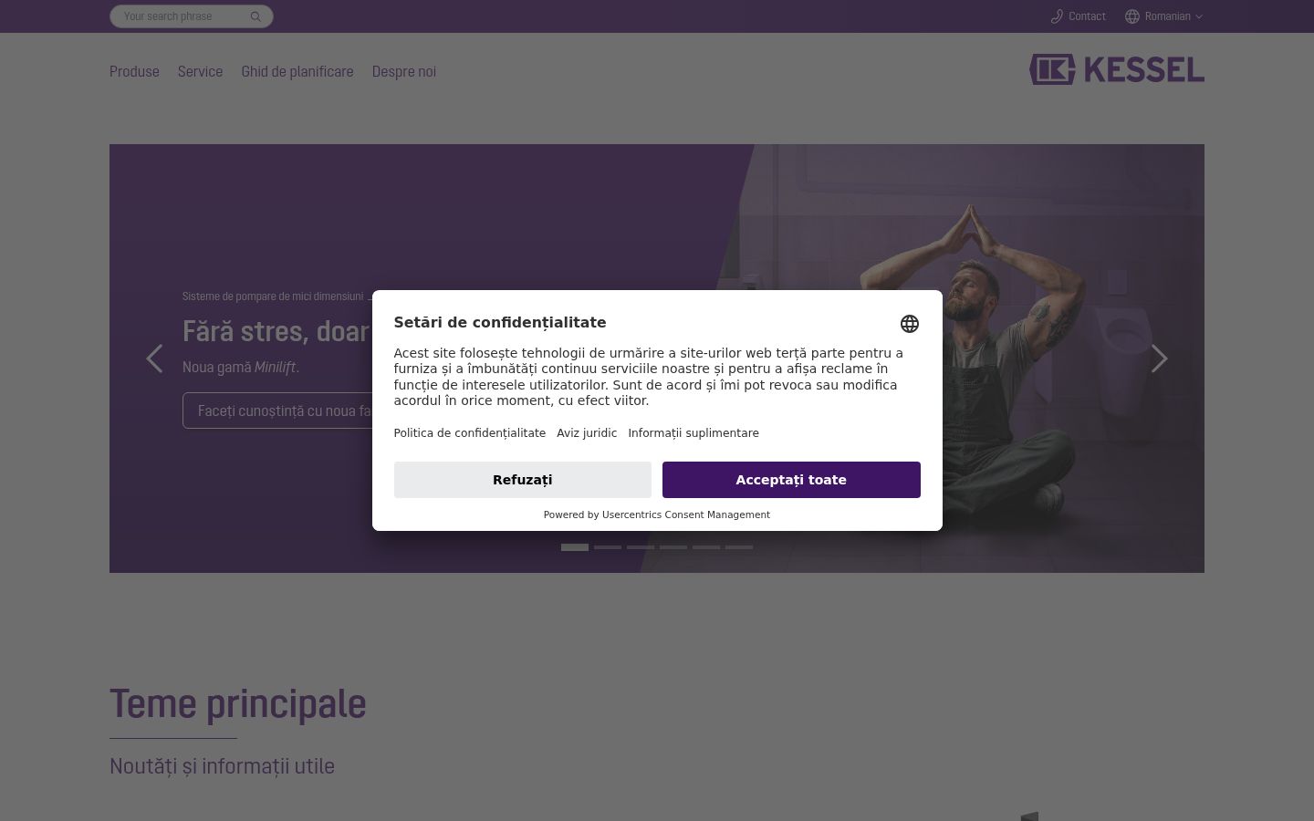 Screenshot of the consent banner shown before any interaction