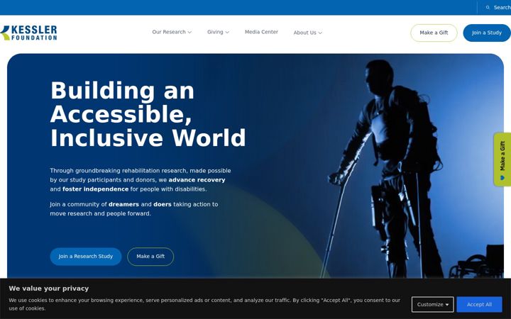 Screenshot of kesslerfoundation.org