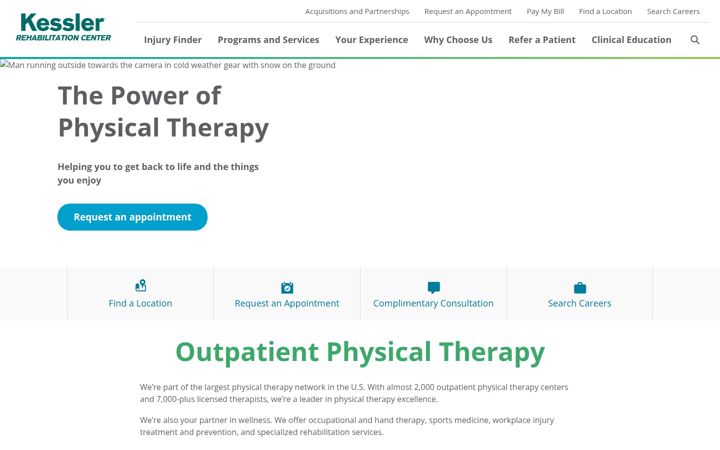 Screenshot of kesslerrehabilitationcenter.com