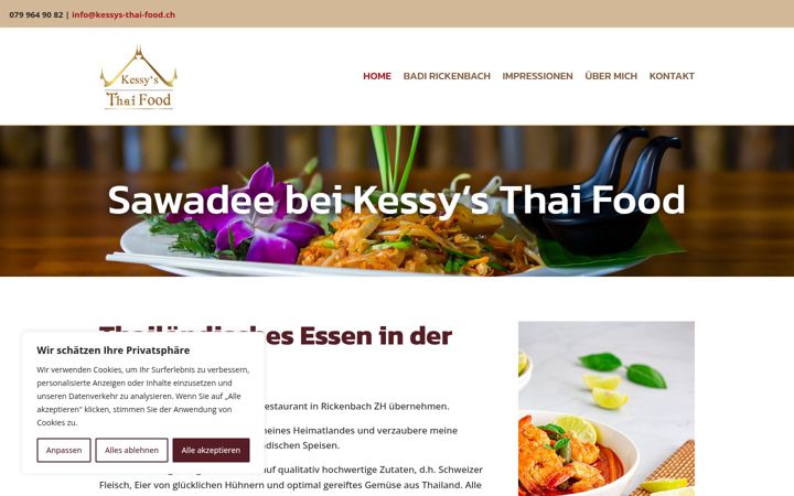 Screenshot of kessys-thai-food.ch