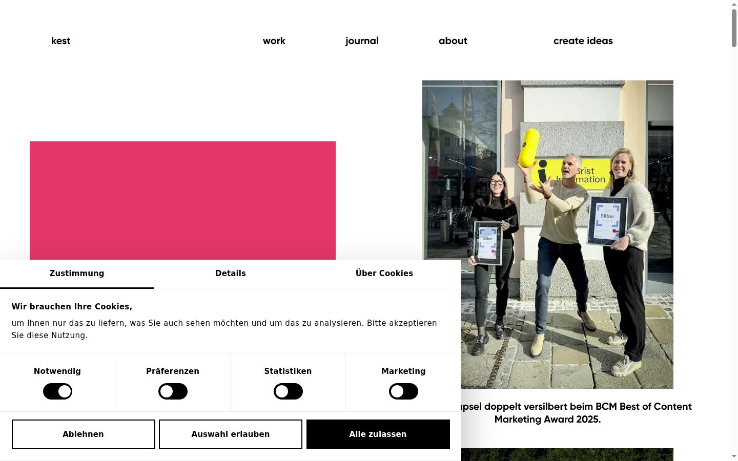 Capture d'écran de la bannière de consentement affichée avant toute interaction