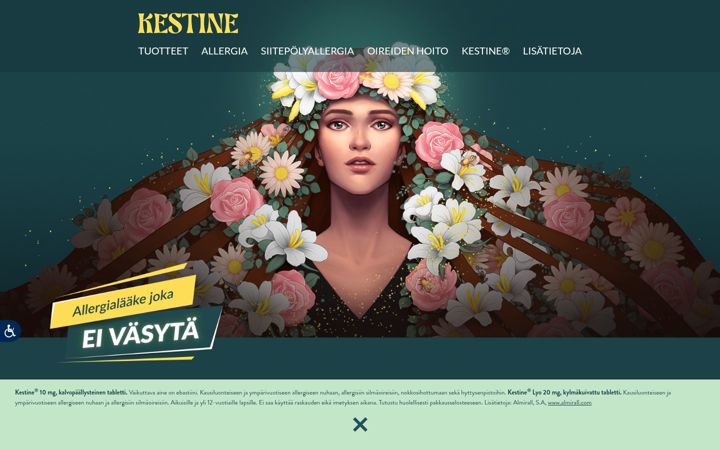 Screenshot of kestine.fi