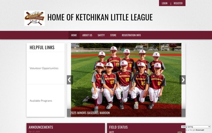Screenshot of ketchikanlittleleague.org