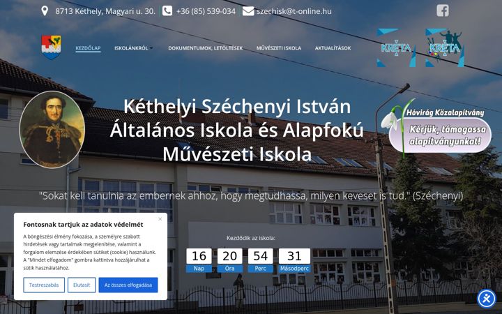Screenshot of kethelyiskola.hu