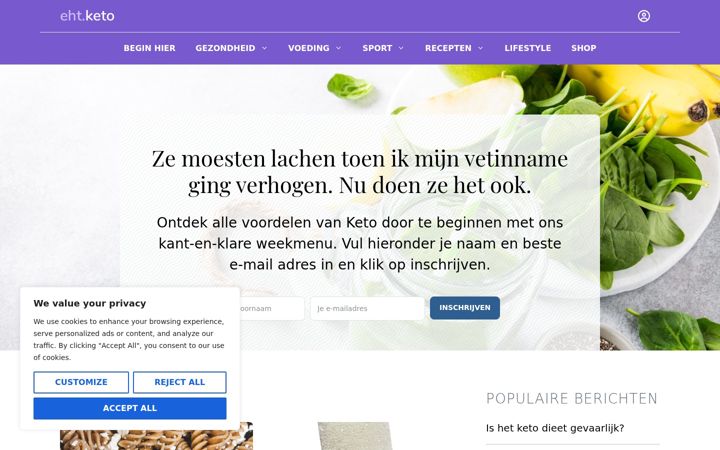 Screenshot of keto.nl