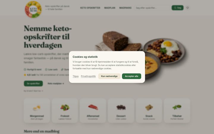 Screenshot of ketomums.dk
