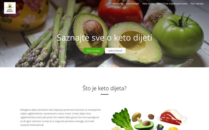 Screenshot of ketorecepti.com