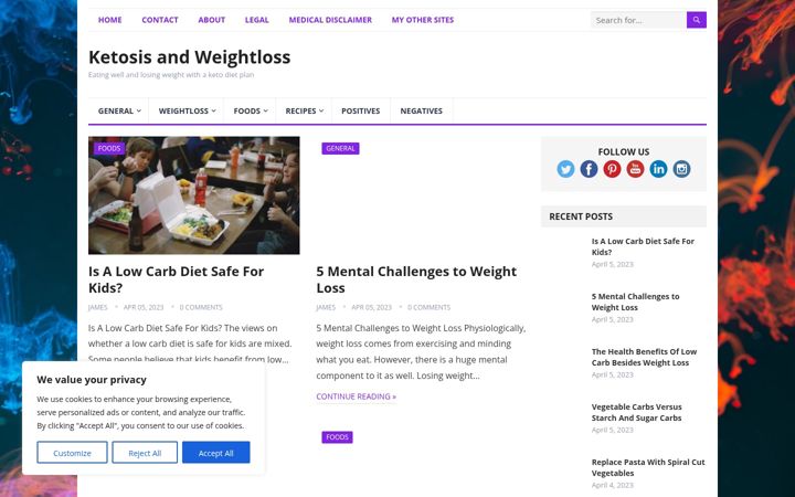 Screenshot of ketosisandweightloss.com