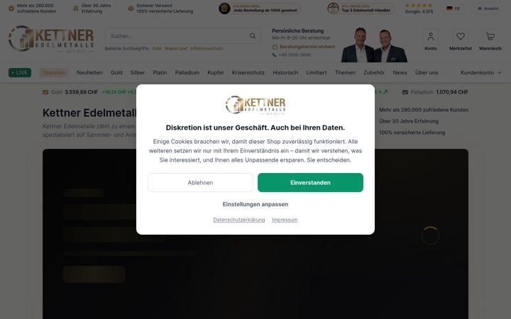 Screenshot of kettner-edelmetalle.ch