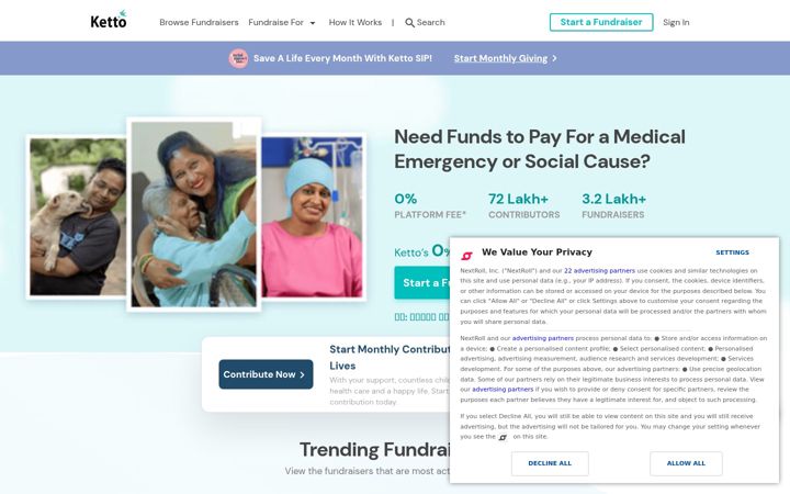 Screenshot of ketto.org