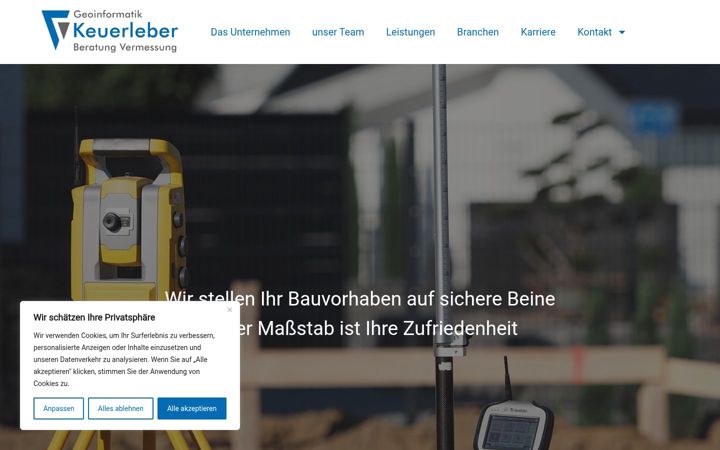Screenshot of keuerleber-vermessung.de