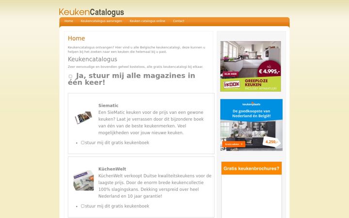 Snímek obrazovky keukencatalogus.be