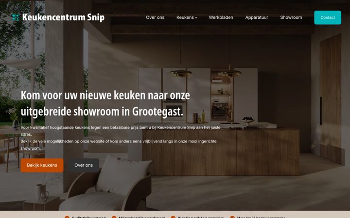 Screenshot of keukencentrumsnip.nl