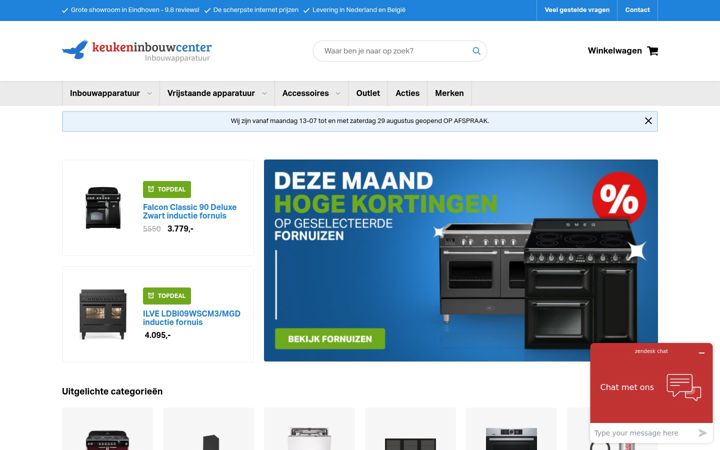 Screenshot of keukeninbouwcenter.nl