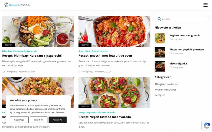 Screenshot of keukeninspo.nl