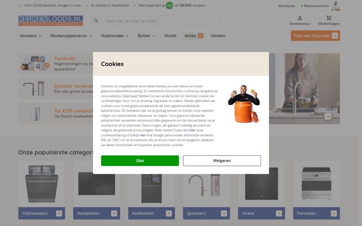 Screenshot of keukenloods.nl