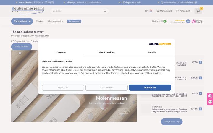Screenshot of keukenmesjes.nl