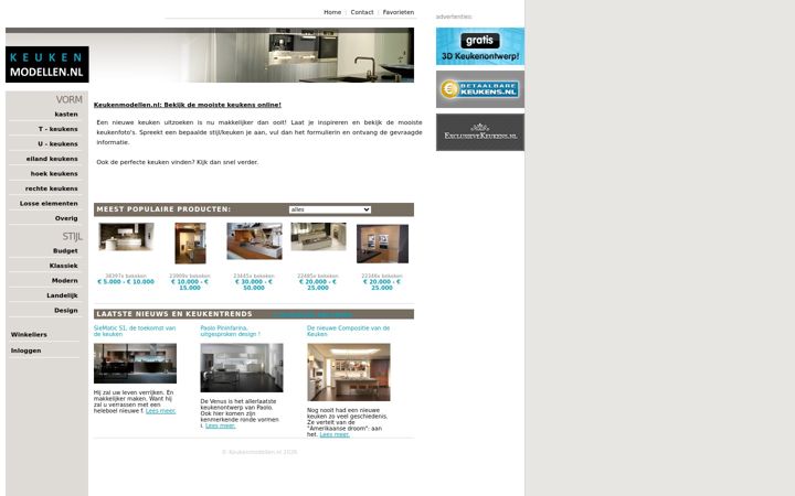 Screenshot of keukenmodellen.nl
