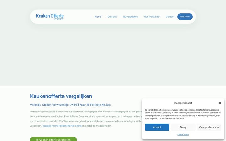 Screenshot of keukenoffertevergelijker.nl