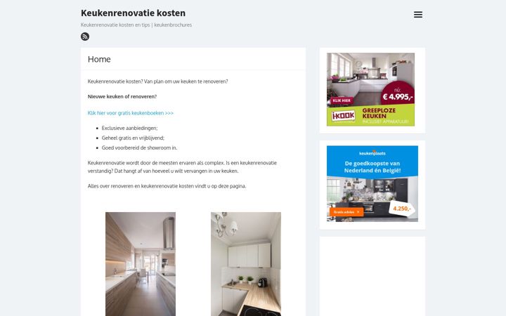 Screenshot of keukenrenovatiekosten.nl