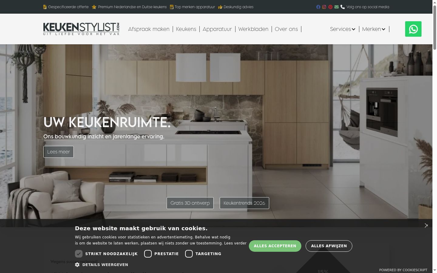 Screenshot del banner di consenso mostrato prima di qualsiasi interazione