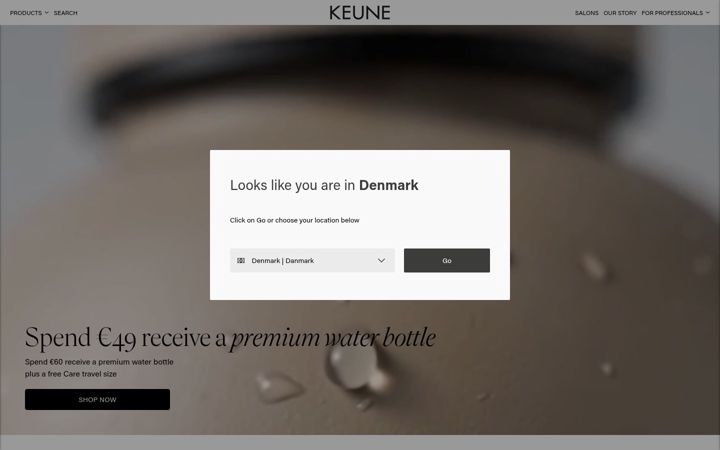 Posnetek zaslona keune.com