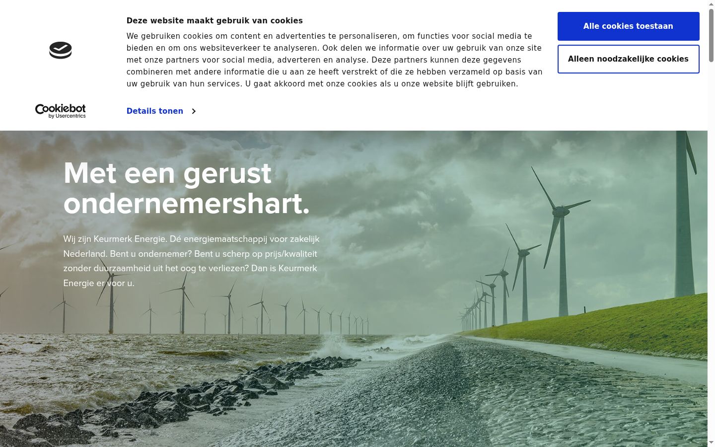 Screenshot del banner di consenso mostrato prima di qualsiasi interazione