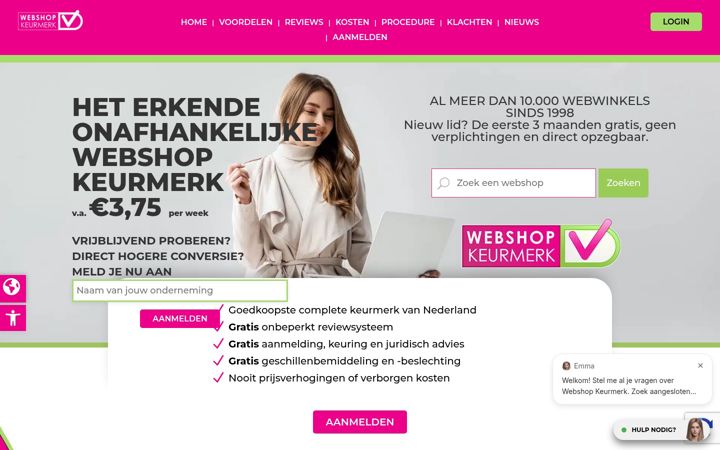 Screenshot of keurmerk.info