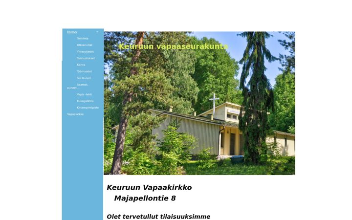 Screenshot of keuruunvapaaseurakunta.fi