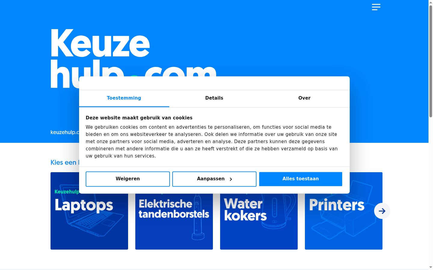 Screenshot tal-banner tal-kunsens muri qabel kwalunkwe interazzjoni