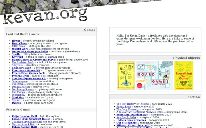 Zrzut ekranu kevan.org